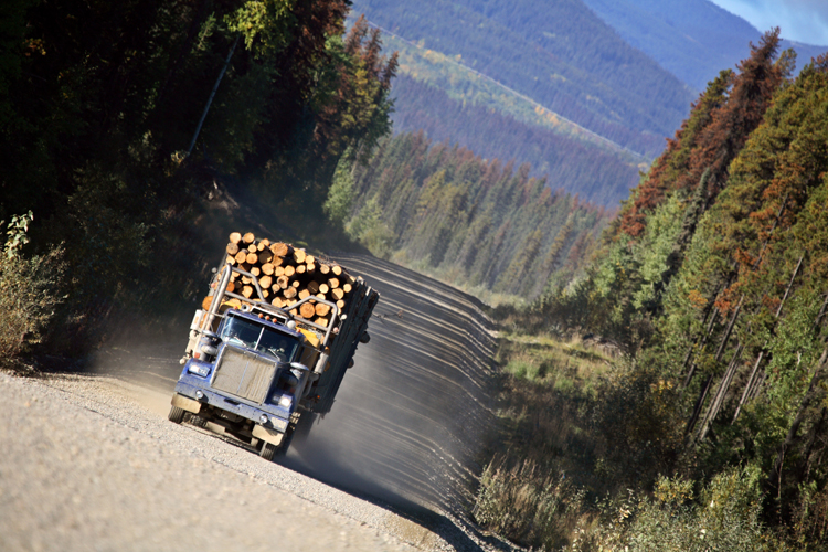 Logging truck in beautiful British Columbia