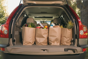 Trunk load of groceries