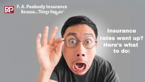 Man looking shocked because his insurance rates went up